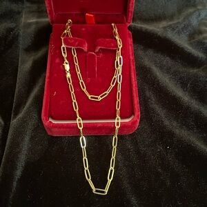 18K Gold Paper Clip Necklace